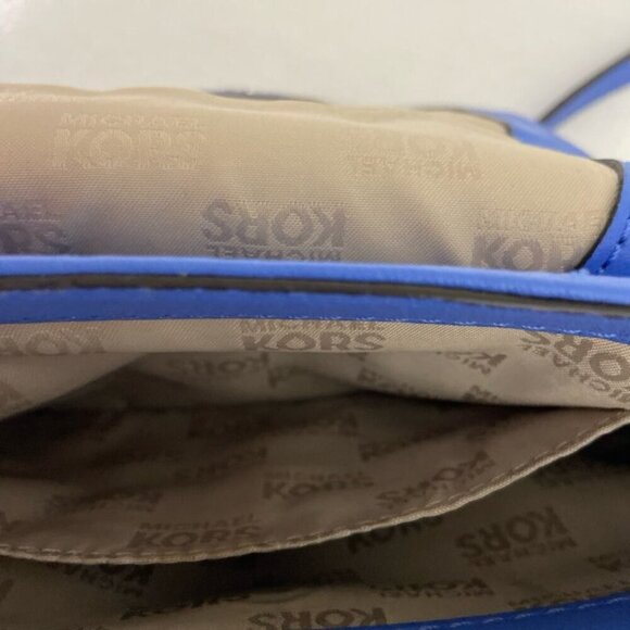 Michael Kors Small Crossbody Bag Blue Silver Toned Hardware Adjustable Strap - Picture 8 of 8